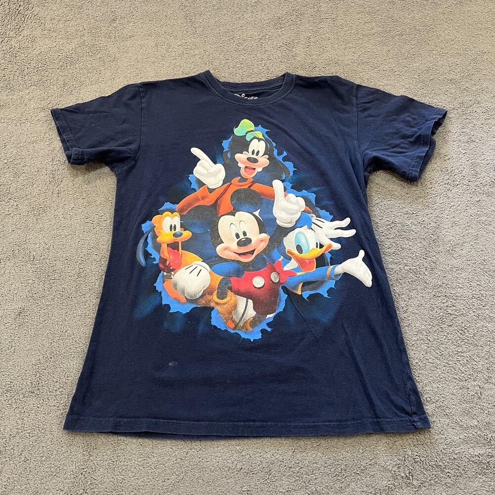 Disney Navy Blue Short Sleeve Mickey & Friends Graphic T-Shirt Men's Size Small